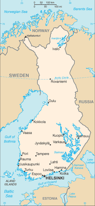 MAP OF FINLAND