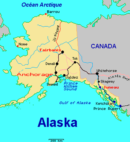 MAP OF ALASKA, USA