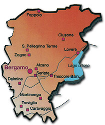 MAP OF BERGAMO, LOMBARDY, ITALY            מפת ברגאמו, לומבארדיה, איטליה