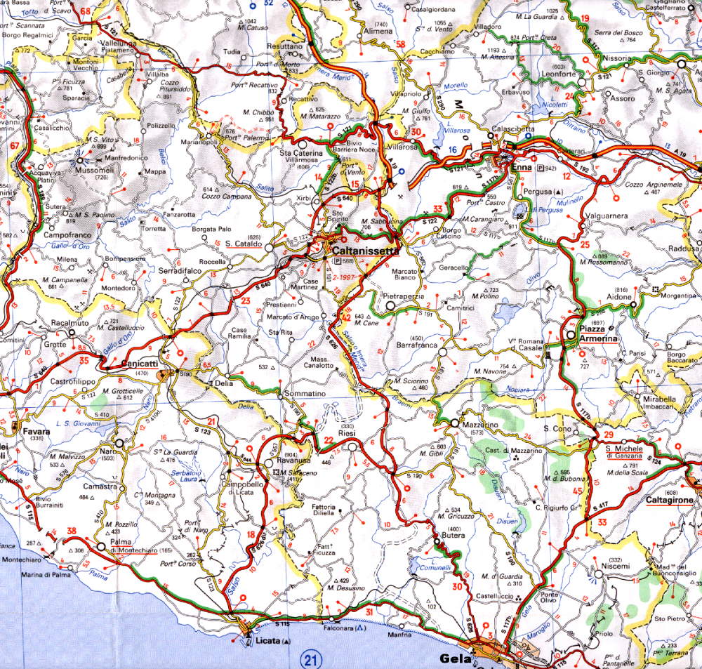 Map of Caltanissetta