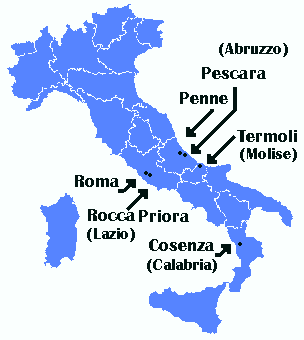 MAP OF CONSENZA, CALABRIA